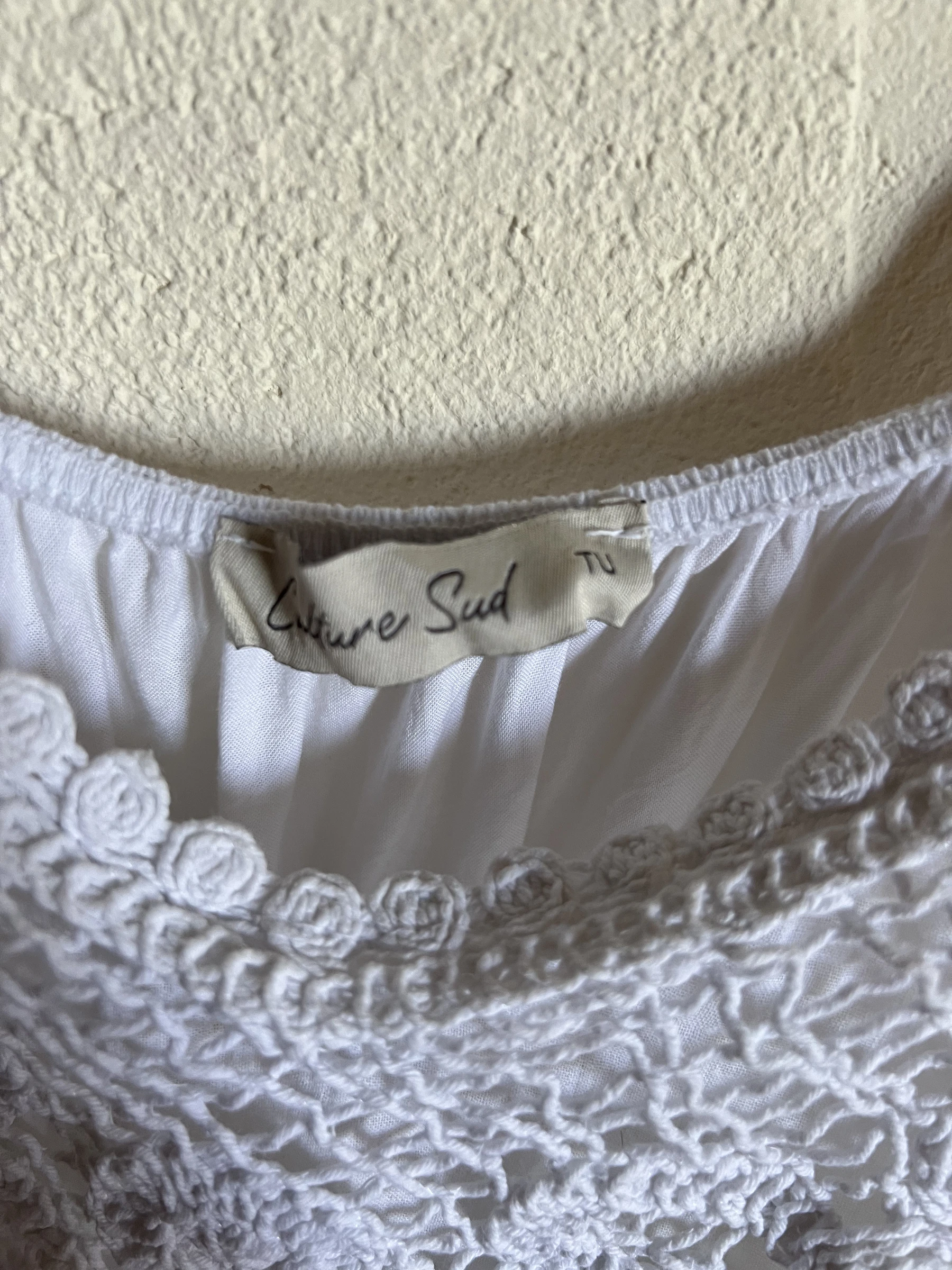 😍 White Bohemian Crochet Dress Culture Sud – One Size – Made in Italy – photo 6